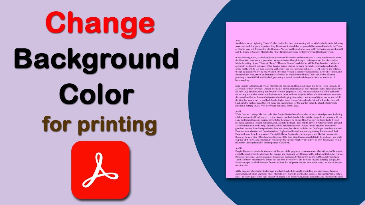 How To Change The Pdf Background Color To White For Printing Using ...