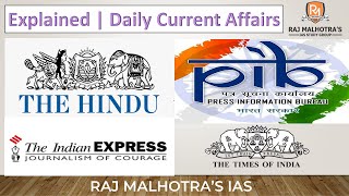 UPSC 2022-23 PRELIMS | Daily Current Affairs MCQ's 21st Jan 2022 | INDIAN EXPRESS | THE HINDU | PIB