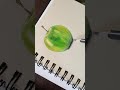 Drawing a realistic Green Apple using colored pencils | Realistic fruit #shorts #realisticdrawing