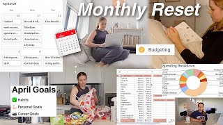 APRIL MONTHLY RESET | Goal Setting, Budgeting, Planning + Journaling!