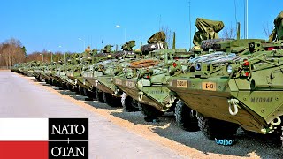 Dozens of Military Vehicles, Helicopters and Nato Troops Arrive in Poland