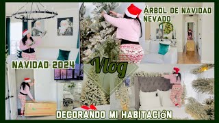 NovVlog#1 |Decorando Mi Cuarto para Navidad 2024  |Cambio de Planes |Arbol Nevado| NadyVlogs