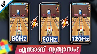 What is Refresh Rate? 60hz vs 90hz vs 120hz Practical Comparison | (Malayalam)