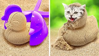 Look! We Found a Cat in the Sand!🙀 Best Pet Owner’s Hacks!