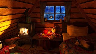 Instant Sleep in 3 MINUTES - The MOST COZY Winter Hut for Sleep | Snow Storm and Fireplace Sounds