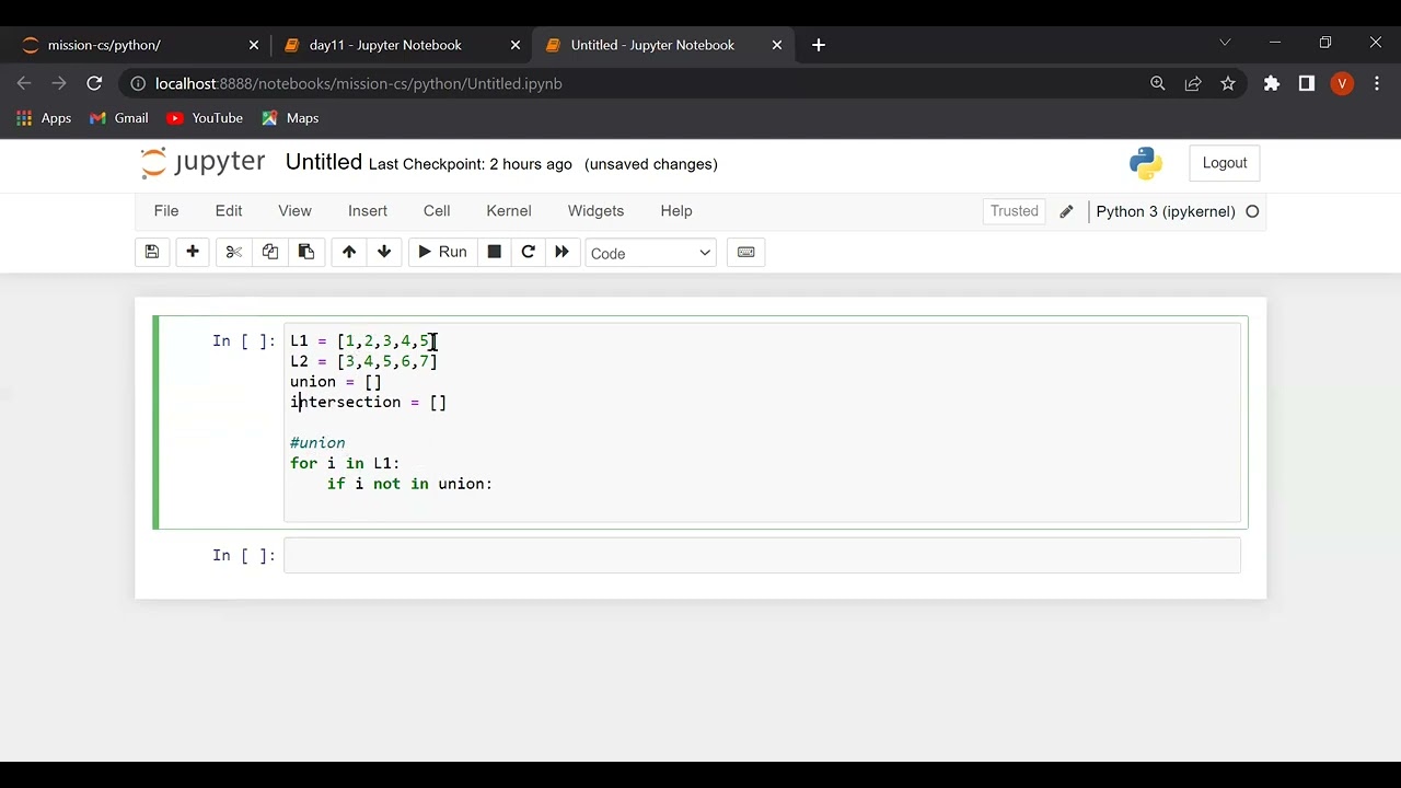 Python Program To Find Union And Intersection Of Two Lists. - YouTube