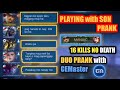 PLAYING WITH SON PRANK!! DUO PRANK with CEMaster Gaming🔥 |16KILLS NO DEATH | MLBB