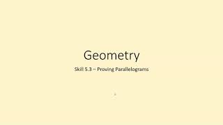 Skill 5 3 Proving Parallelograms