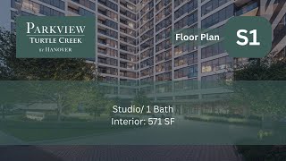 S1 Floorplan: Studio / 1 Bath