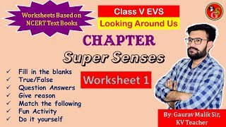 Chapter 1 Super Senses Worksheet  | NCERT Class 5 EVS | By KV Teacher | School Guide