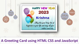 New Year Card generator using HTML CSS and JavaScript | Pro Developing Champs