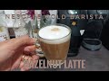 Making Hot Hazelnut Latte using NESCAFE GOLD BLEND BARISTA Machine