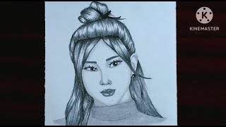 Easy to draw girl face😍||Pancil sketch drawing|| How to Draw - Step by Step ||girl drawing ||