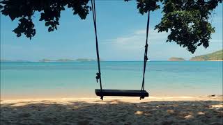 Ocean Ambience on a Tropical Island with a Swing, Soothing Waves & Paradise View for Relaxation