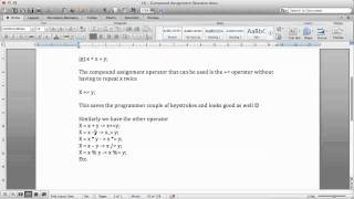 Objective C Tutorials: 16 - Compound Assignment Operator