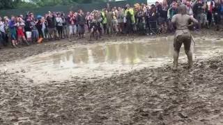 Glastonbury Mud Puddle Fight 2016