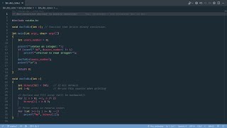 C: Decimal to binary conversion with non-recursive function.