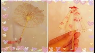 DIY MINIATURE OIL PAPER UMBRELLA | Japanese Umbrella |Chinese Umbrella for DOLLS | DESIGN THE DESIRE