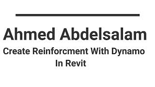 02-Beams Reinforcment with Dynamo Revit (Create stirrups) تسليح الكمرات علي الريفيت بالدينامو