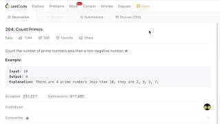 Leetcode Interview Questions - Count Prime