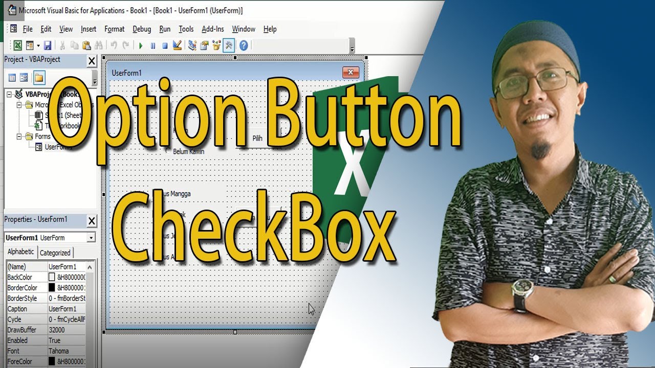 Tutorial VBA Macro Excel #5 Menggunakan Option Button Dan CheckBox ...