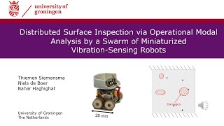 Distributed Surface Inspection via Operational Modal Analysis by a Swarm of Miniaturized Robots
