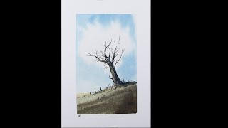 Old Tree Line and wash In Full Real time watercolor by Nil Rocha