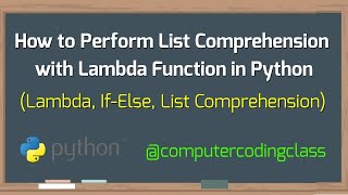 Lambda Function with List Comprehension in Python | Lambda Function in Python | List Comprehension
