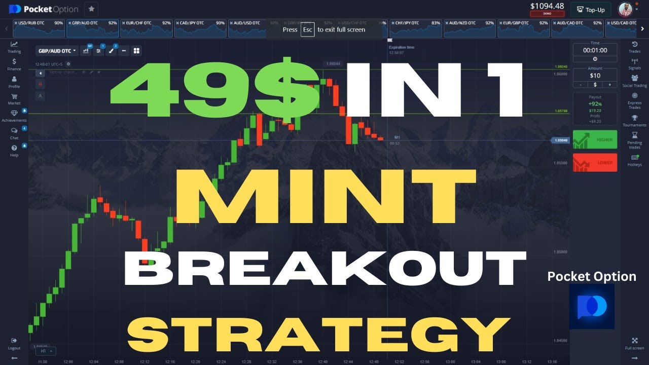 49 $ IN 1 MINUTE | BREAKOUT STRATEGY | POCKET OPTION STRATEGY | BINARY ...