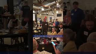 Janelle Stelson speaks with her supporters at Collusion Tap Works in York on Tuesday night
