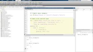 MATLAB Tutorial Lesson #05b: Menus and Switch Case Statements in MATLAB