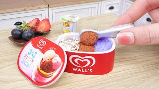 Easy Miniature Ice Cream Recipe | Tasty Tiny Homemade Ice Cream Tutorial | Miniature Cooking