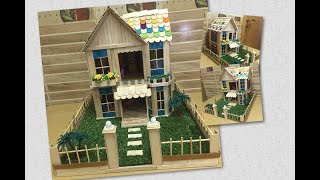 DIY - Building a Popsicle Stick House and Garden Villa