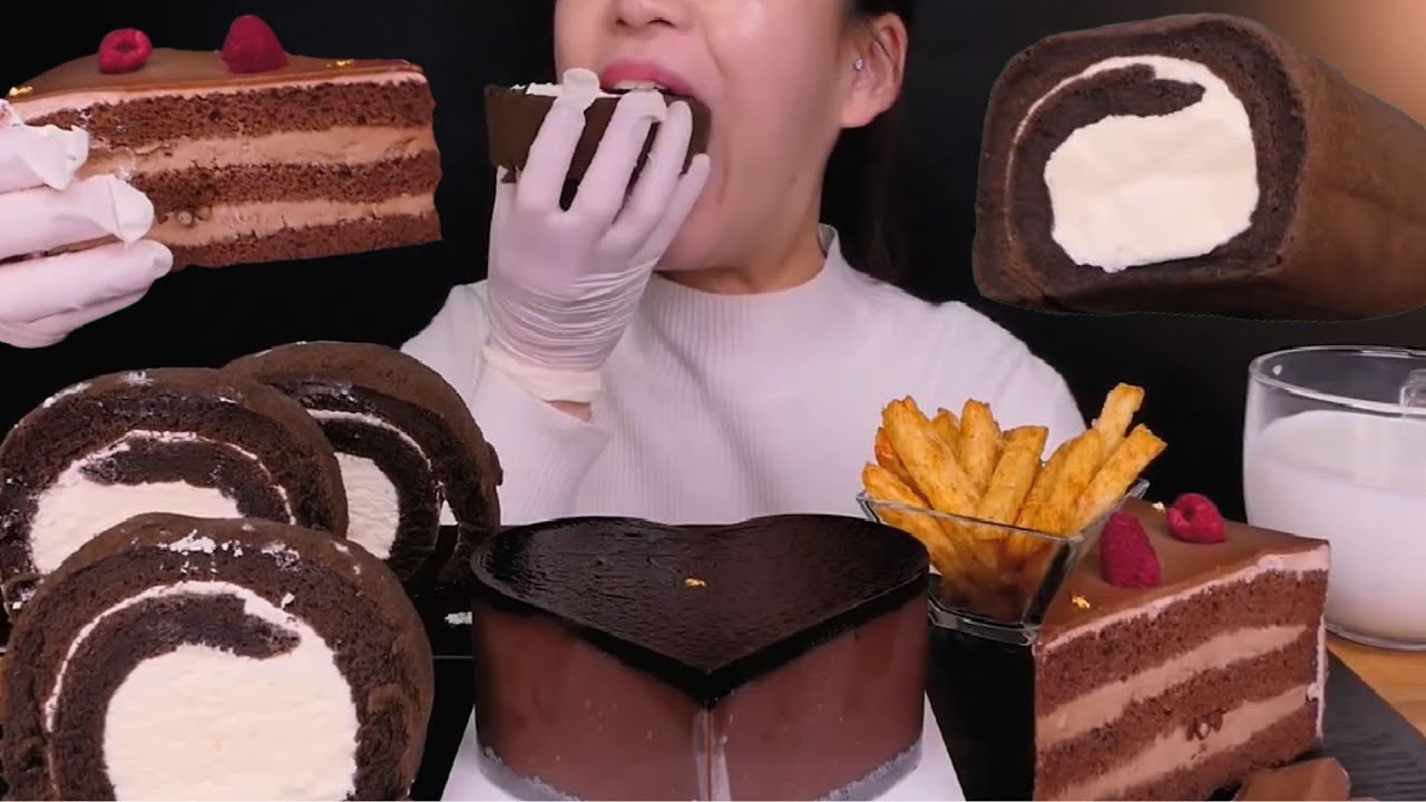Asmr Mukbang Chocolate Cakes Youtube