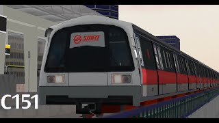 [OpenBVE][SMRT][Route Play] KHI C151 PMSM (109-110) From NS25 City Hall To NS28 Marina South Pier