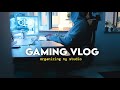 ☁️🎮 gaming vlog | organizing my studio, late night chill,  playing black myth wukong