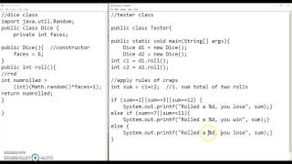 AP Comp Sci Java Dice Class and Tester #4