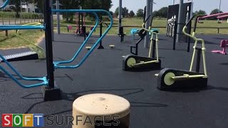 Black Wetpour Overlay at a Playground in Peterborough, Cambridgeshire | Wet Pour Installation