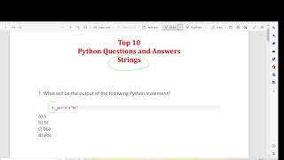 Top 10 Python MCQ on Strings | #9