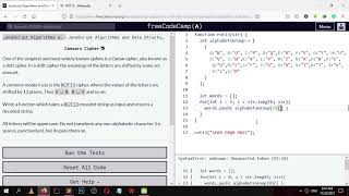 Caesars Cipher - JavaScript Algorithms and Data Structures Projects