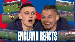 “Sent Him for a Hot Dog!" 🤣 | Foden & Phillips React to Insane Grassroots Goals | England Reacts