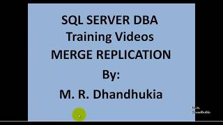 DBA - Merge Replication