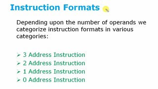 Various Instruction Formats | Zero Address Instruction|3,2,1 Address Instructions