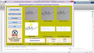 Matlab Code for Signature Recognition and Verification Using Image Processing