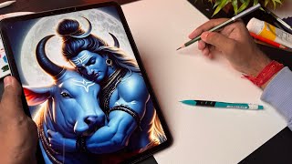 Draw With Me - Lord Shiva Drawing,  Shiva With Nandi,  Outline Tutorial 😍