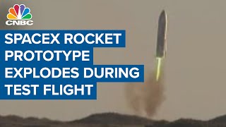 SpaceX prototype Starship rocket SN8 explodes during test flight