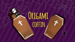 Origami coffin:Make an ⚰origami coffin easy and skeleton for Halloween #halloween #coffin