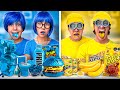 MINIONS vs INSIDE OUT One COLOR Food Challenge!