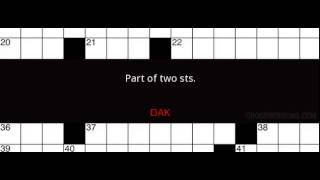 Part of two sts. Crossword Clue Solution