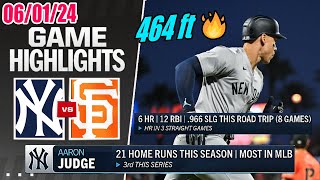Yankees vs Giants [Highlights] June 1, 2024 | 2 runs ADD ONS ! Watch Judge's 21th Home Run !